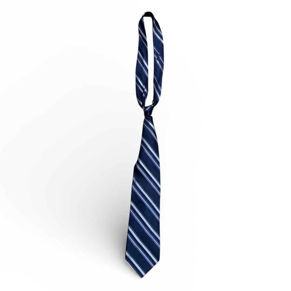 Michael Kors Navy and White Striped Tie
